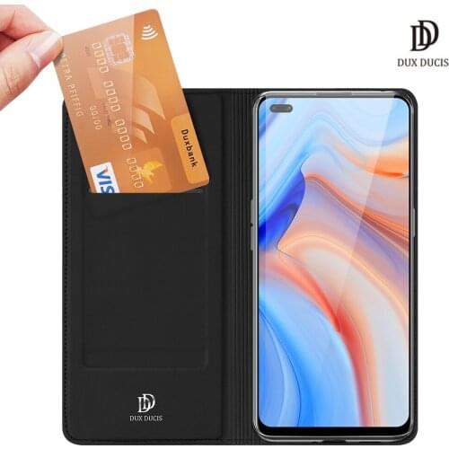 For OPPO Reno 4 5G DUX DUCIS Skin Pro Series Flip Cover Luxury Leather Wallet Case Full Good Protection Steady Stand