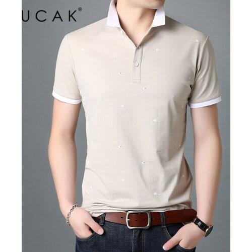 UCAK Brand Streetwear Short Sleeve T-Shirts Men Clothing Summer New Arrivals Turn-Down Collar Casual Soft T Shirt Homme U5426