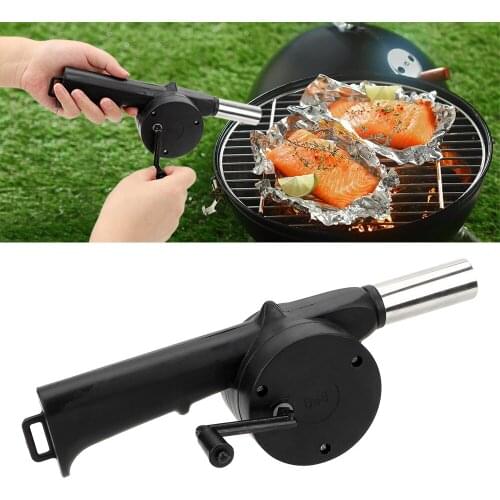 NICEYARD Fire Bellows Tools Hand-cranked Air Blower Black BBQ Tools Portable Barbecue Fan Picnic Camping Accessories