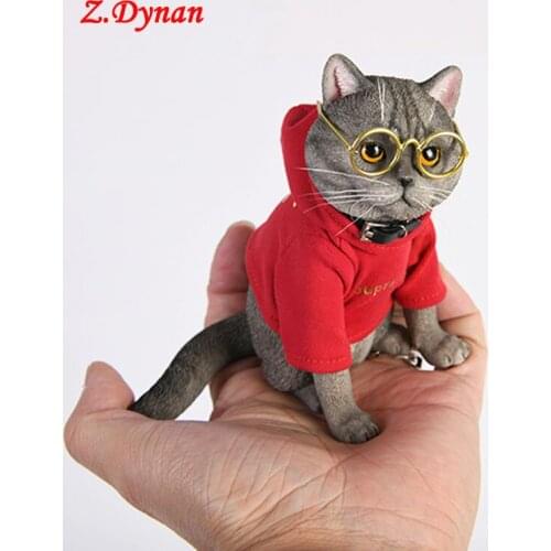 JXK061 1/6th American Shorthair cute mini cat animal model for 12" soldier figure dolls pet hand-made trendy Scene Ornaments