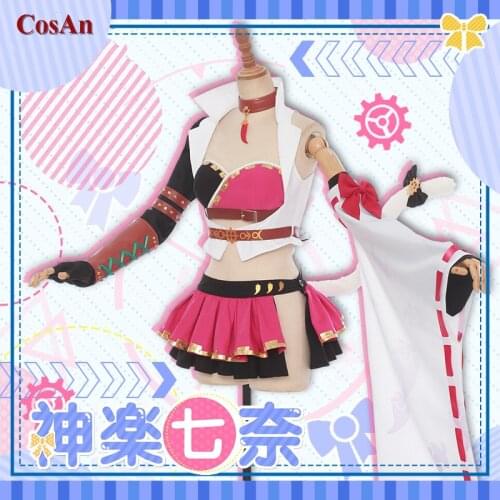 Hot Anime Vtuber Kagura Nana Cosplay Costume Lovely Sweet Uniform Skirt Full Set Female Activity Party Role Play Clothing S-3XL