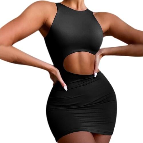 Dresses Summer Woman 2021 FashionFashion Casual Soild O-Neck Sheath Sleeveless Midi Club Party Dresses короткий рукав платье