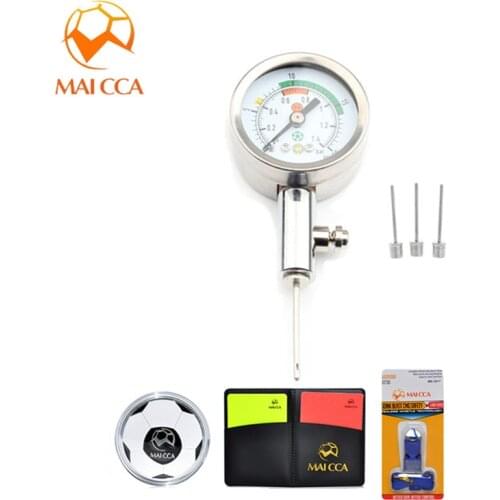 MAICCA Soccer Ball Pressure Gauge Air Watch Football Barometers Referee whistles red yellow card Referees coins