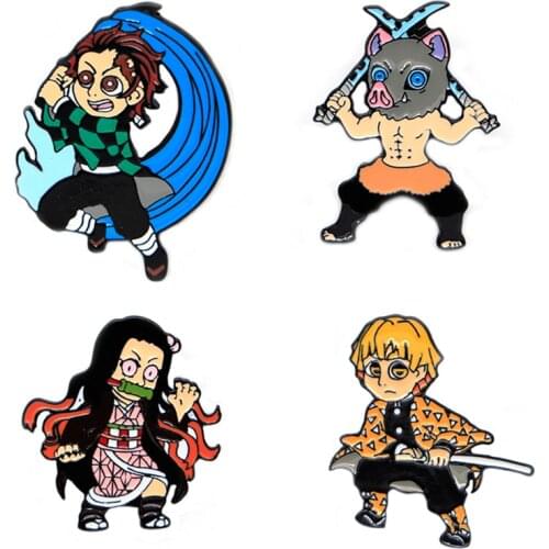 K2451 Anime Ghost Metal Cartoon Enamel Pins and Brooches for Lapel Pin Backpack Bags Badge Collection Gifts