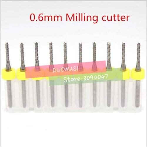 Free shipping Mini Milling cutter bit 10PCS 3.175*0.6mm Engraving Edge Cutter, CNC Router Bits, Endmill for PCB Machine