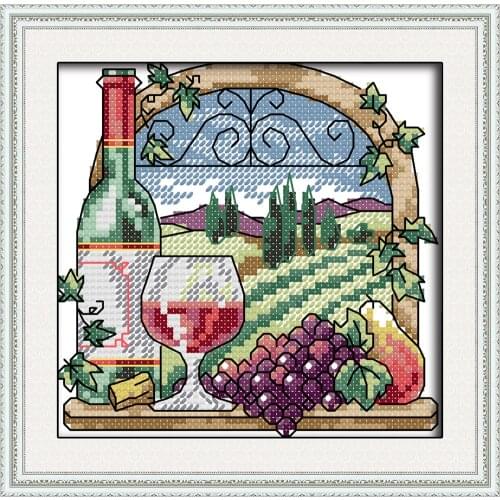 Wine estate cross stitch kit animal 18ct 14ct 11ct count print stitching embroidery DIY handmade needlework plus