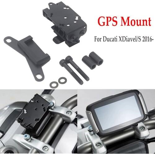 New Black GPS Mount For Ducati XDiavel/S Motorcycle Bracket Mobile Phone Board Bracket Holder USB 2016 2017 2018 2019 2020 21