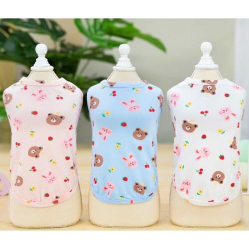 Dog Clothes for Small Dogs Cute Printed summer Pets tshirt Puppy Dog Clothes Pet Cat Vest Cotton T Shirt Pug Apparel Costumes