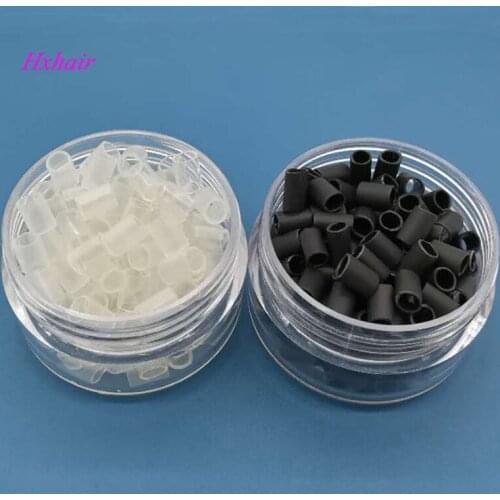 Wholesale - 1000pcs Shrinkable Tube With Silicone / Black & Transparent / Hair Extension Tools