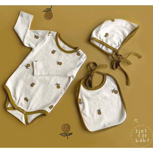HAYANA 2021 Autumn New Baby Bodysuit Newborn One Piece Cute Toddler Outfits Infant Clothes with Hat