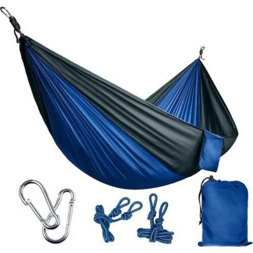 Size 270*140cm Camping Garden travel Parachute Hammock furnitureDouble people with rope and carabiners