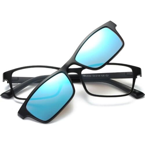 Polarized Sunglasses Men Women Magnetic Clip On Glasses TR90 Optical Prescription Eyeglass Frame Vintage Retro Square Eyeglasses