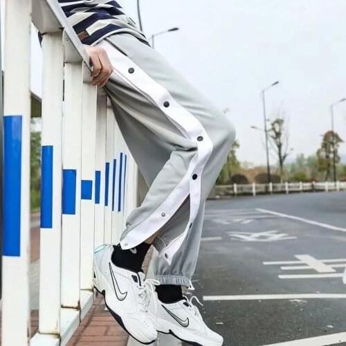 Casual Harem Sports Pants Men Clothing Jogger Japanese Streetwear Fashion Button Work Trousers Male Hip Hop Tracksuit Sweatpants