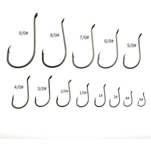Rompin 50pcs/lot 8299 fishing hook Octopus Beak Bait Fishhooks Offset High Carbon Steel Barbed size 9/0-1/0 1 2 4 6