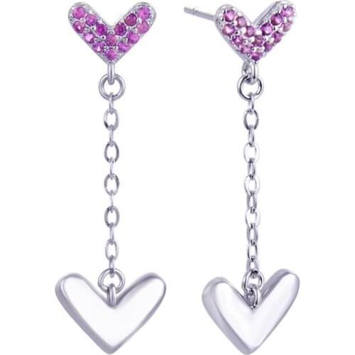 S925 Sterling Silver Stud Earrings for Women S925 Silver Long Zircon Tassel Earrings Fine Jewelry for Wedding boucles d'oreilles