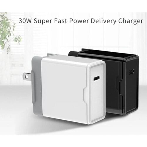 Wall charger Dual fast charge PD+ QC 3.0 protocol charger 30W adapter travel mobile phone charging head