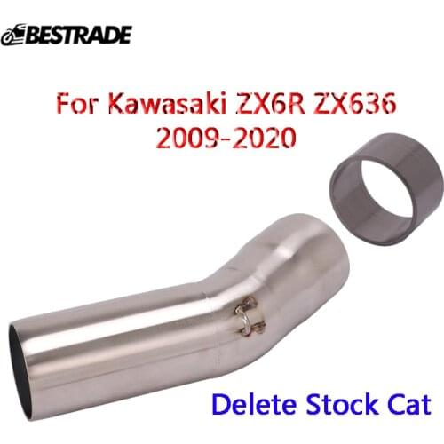 Middle Pipe For Kawasaki Ninja ZX6R ZX636 2009-2020 Motorcycle Exhaust Mid Link Connect Pipe Stainless Steel Slip 51mm Muffler