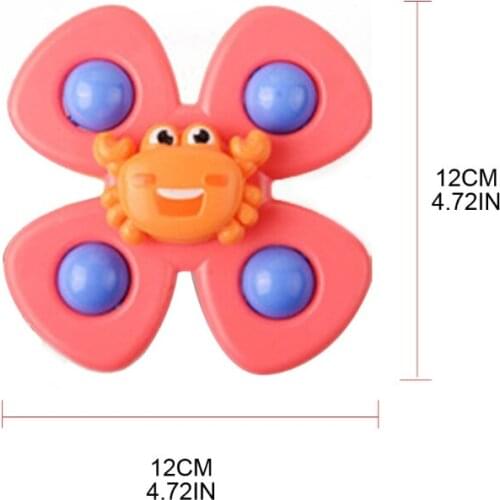 T5EC Baby Bath Toy Cartoon Rotary Spinner Interactive Water Playing Toy Dinning Time Funny Toy with Suction Cup for Baby