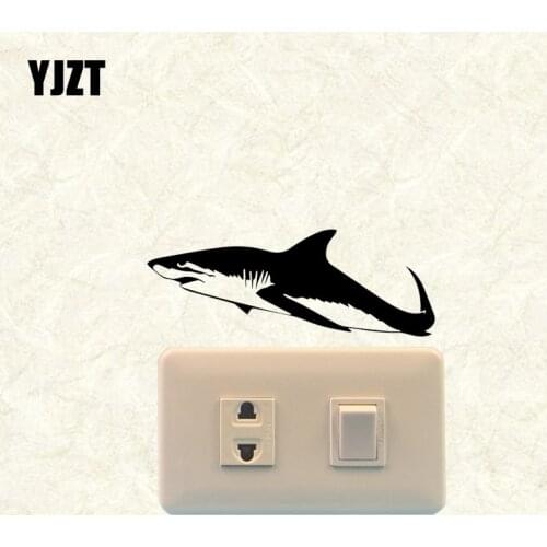 YJZT Shark Wall Switch Sticker Sea Animals Vinyl Decal Bedroom Home Decor 17SS0274