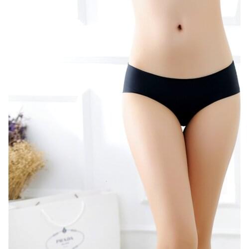 Women Seamless Panties Silk Mid Waist Underwear For Female Large Size Womens Panties Set Underpant Lingerie