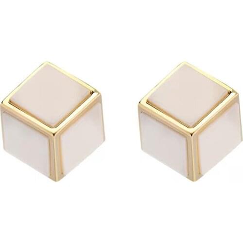 POTCET Korea 2021 Fashion Trend Womens Cubic Geometric Square Earrings Retro Simple Earrings Trend 2021 Jewelry Free Shipping