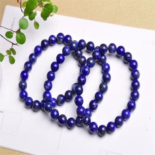 1Pcs Lapis Lazuli bead Bracelet Natural Crystal Stone Blue Jewelry for Women for Summer 8MM