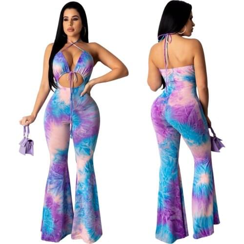 Bohemian Style Womens New Summer Hot Style Sexy Necktie Fashion Print Two-piece Set 6150