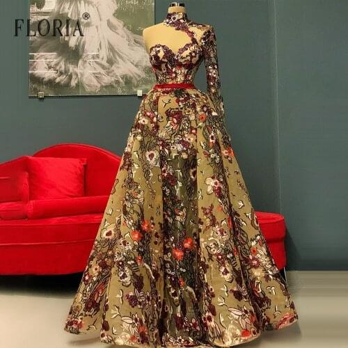 Floria Print Prom Dresses One-Shoulder A-Line Ball Gowns Long Vestido De Festa Semi Formal Dress Date Dance
