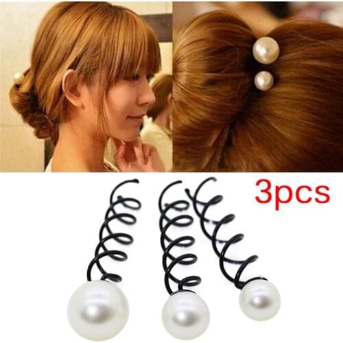 3PCS/Set Spiral Spin Screw Bobby Pin Hair Clip Twist Braiders Barrette Black Hairpins Hair Braider Styling Accessories