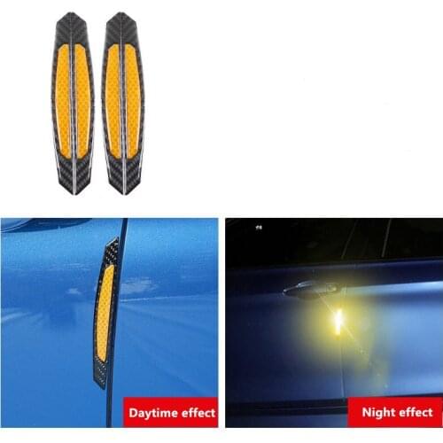 1 Set 100% Real Carbon Fiber Car Door Decoration Strip Universal Crash Bar Anti-Rub Bumper Door Side Edge Protection Stickers
