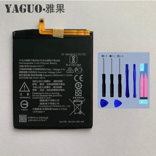 100% New Original HE317 3000mAh Battery Original For Nokia6 Nokia7 TA-1000 TA-1003 TA-1021 TA-1025 TA-1033 TA-1039 + Tool Kits