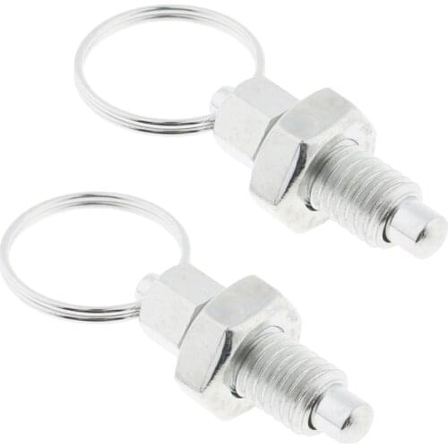 2Pcs Stainless Steel Non Lock-Out Indexing Plunger With Pull Ring M8