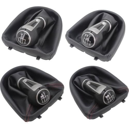 5 / 6 Speed MT Car Gear Stick Shift Knob With PU Leather Boot For Seat Leon 2006 2007 2008 2009 2010 2011 2012