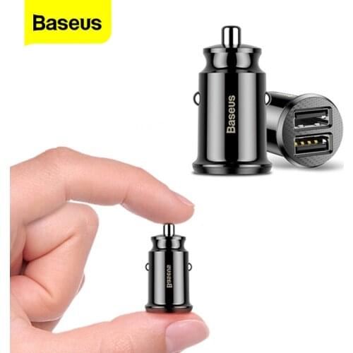 Baseus Mini Dual USB Car Charger For iPhone X XS XR 11 Pro Max Samsung S20 Xiaomi Mi 9 3.1A Fast Charging Adapter Phone Charger