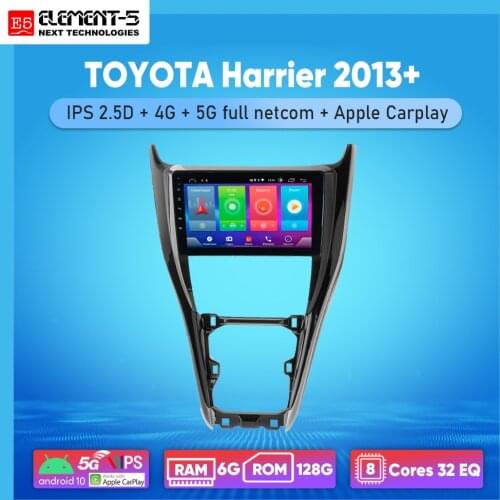 ELEMENT-5 10“ 2G+32G Android 10 4G WIFI RDS DSP Car Radio For TOYOTA Harrier 2013+ Navigation GPS HiFi