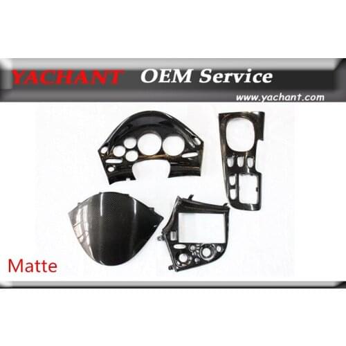 Car-Styling Matte Finish Carbon Fiber Interior Trim 4Pcs Fit For 1992-1997 RX7 FD3S RHD Interior Replacement Kit