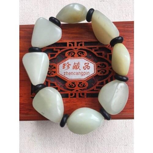 Natural raw hetian jade bracelet bangle hand-carved jadite jade beads bracelets for men jade jewelry real jade gift high quality