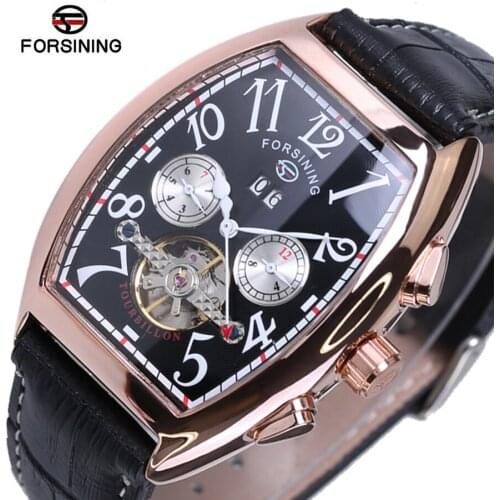 Mens Watches Top Brand Luxury Forsining Date Month Display Rose Gold Case Automatic Watch Montre Homme Clock Men Casual Watch