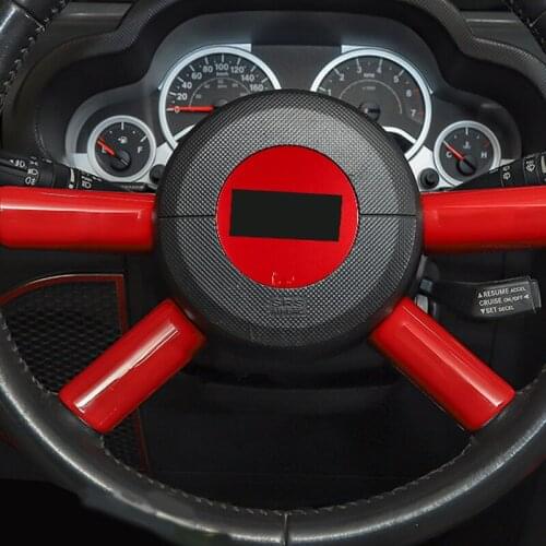 Steering Wheel Decoration Sticker Spoke Color Shell Anti-scratch Cover For Jeep 07-10 Wrangler Jk Interior Accessories