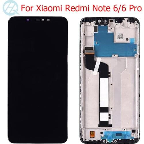 Original Redmi Note 6 Display For Xiaomi Redmi Note 6 Pro LCD With Frame 10 Touch 6.26" Redmi Note 6 Pro Screen Touch Panel