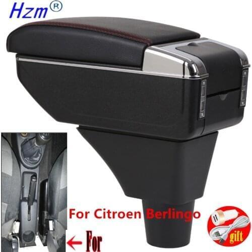 For Citroen Berlingo Armrest For Citroen Berlingo Car Armrest box Interior Storage box parts USB LED Simple installation