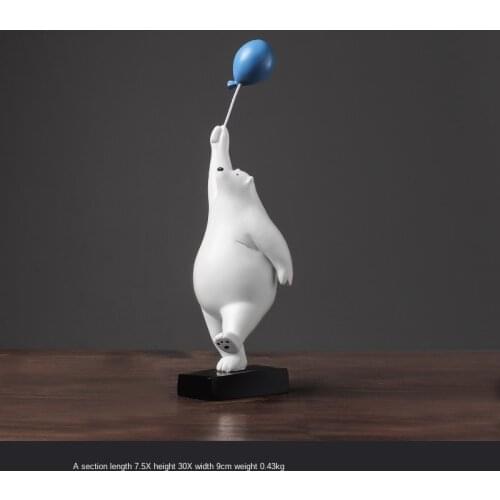 Home Sculpture Resin Polar Bear Decoration Desktop Decoration Wine Cabinet Decoration Cute Childrens Toy Resin Sculptur