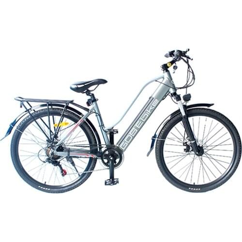 700C Aluminum Alloy Electric Bicycle 250W 36V 10Ah Lithium Battery 7 Speed Range 60 Km Urban Ebike with Rear Seat