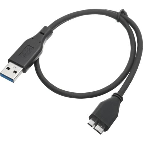 New 50cm USB 3.0 Cable Plastic Black Mini USB Male A To Micro B Data Cables Cord Lead For External Hard Drive Disk
