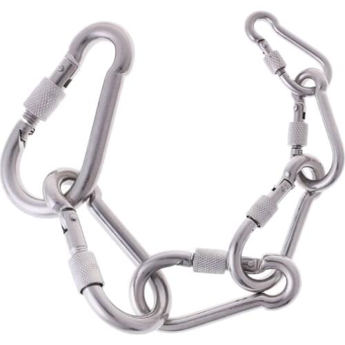 Stainless Steel Carabiner With Screw Lock Snap Hook Safety Buckle EDC Keychain 62KF