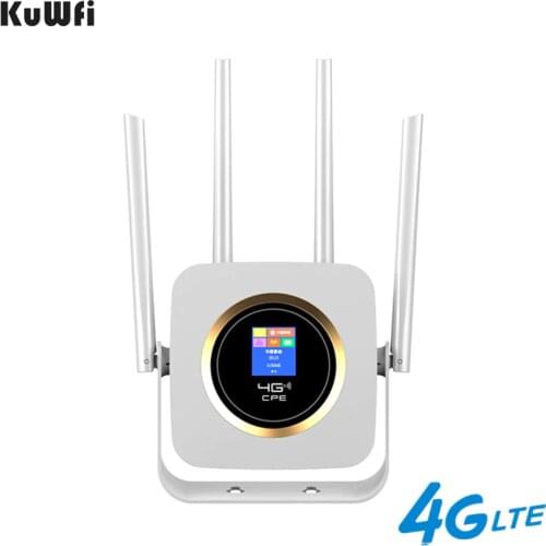 KuWFI 4G Router Sim Buit-in Power Bank Wifi Router Unlocked 3G/4G CPE CAT4 150Mbps Mobile Wifi Hotspot With Sim Card Slot