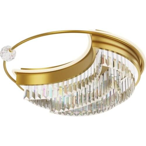 Post Modern Copper Ceiling Lamp For Bedroom Creative Moon Crystal Lampsahde Nordic Luxury Home Hotel Decoration Lighting 43W 58W