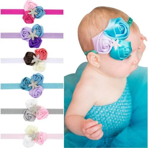 Starfish Headband Beach Photo Prop Mermaid Headband Baby Beach Headbands Baby Rhinestone Headband Newborn Photo Prop HB343S