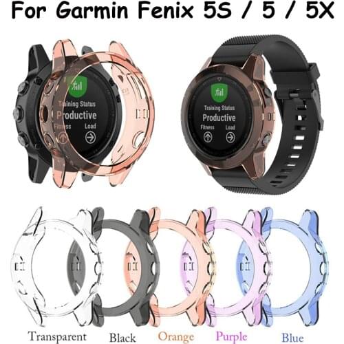 TPU Soft Silicone Watch Protective Shell For Garmin Fenix 5 / 5S / 5X GPS Smart Watch Case Cover Replacement Watch Accessories