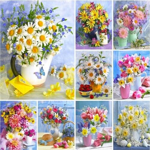 DIY Craft Diamond Embroidery Daisy Diamond Painting Kit Flower Decor Mosaic Full Drill Cross Stitch Peony Hobby New Arrival
